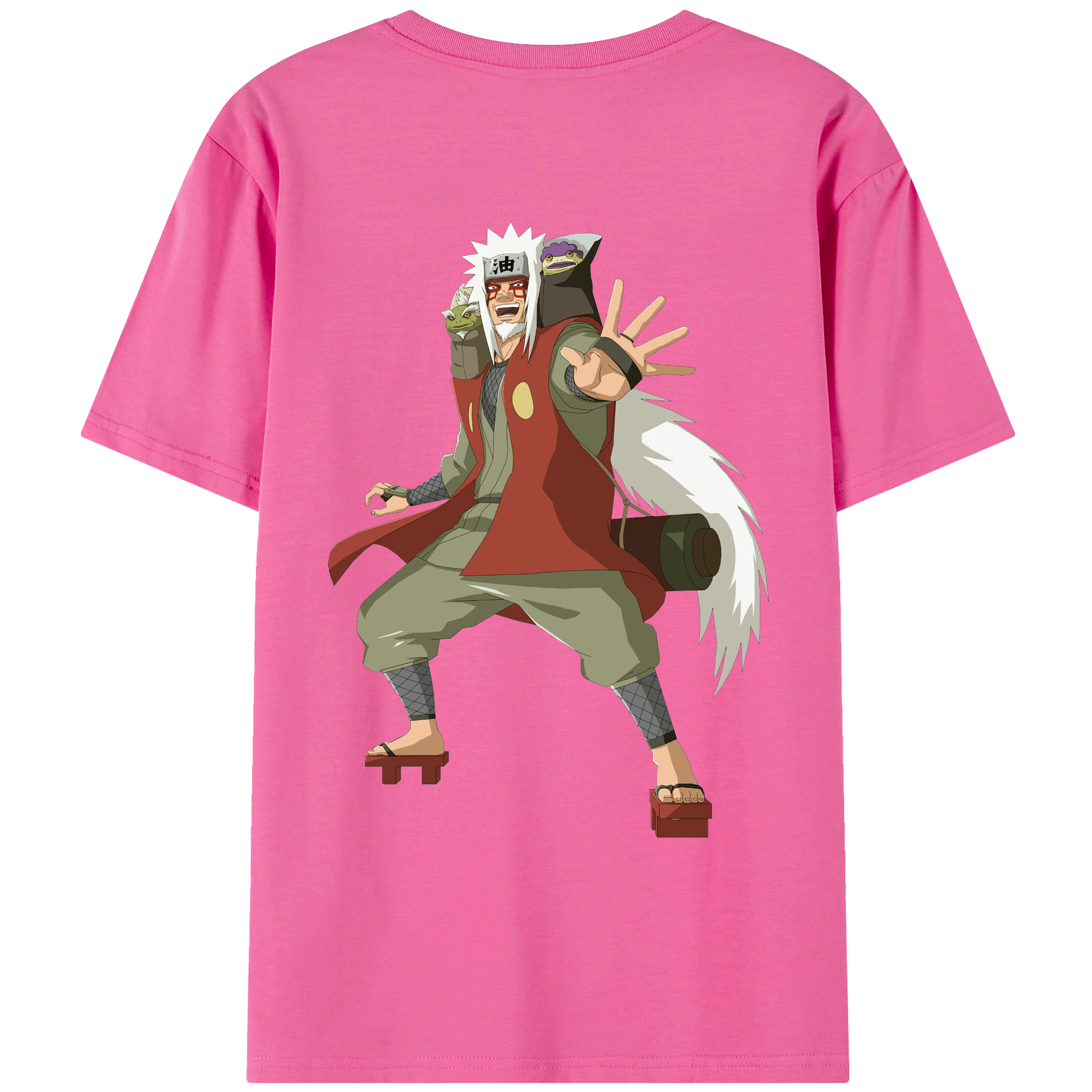 （画像用） NARUTO -ナルト- 自来也（じらいや） Jiraiya レディース半袖Tシャツ(バックプリント)